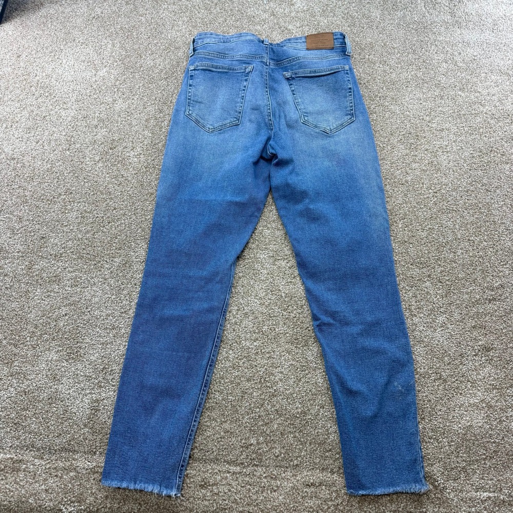 Lucky Brand Bridgett Skinny Ankle Jeans Blue Raw Hem 8 29 Womens Medium Wash